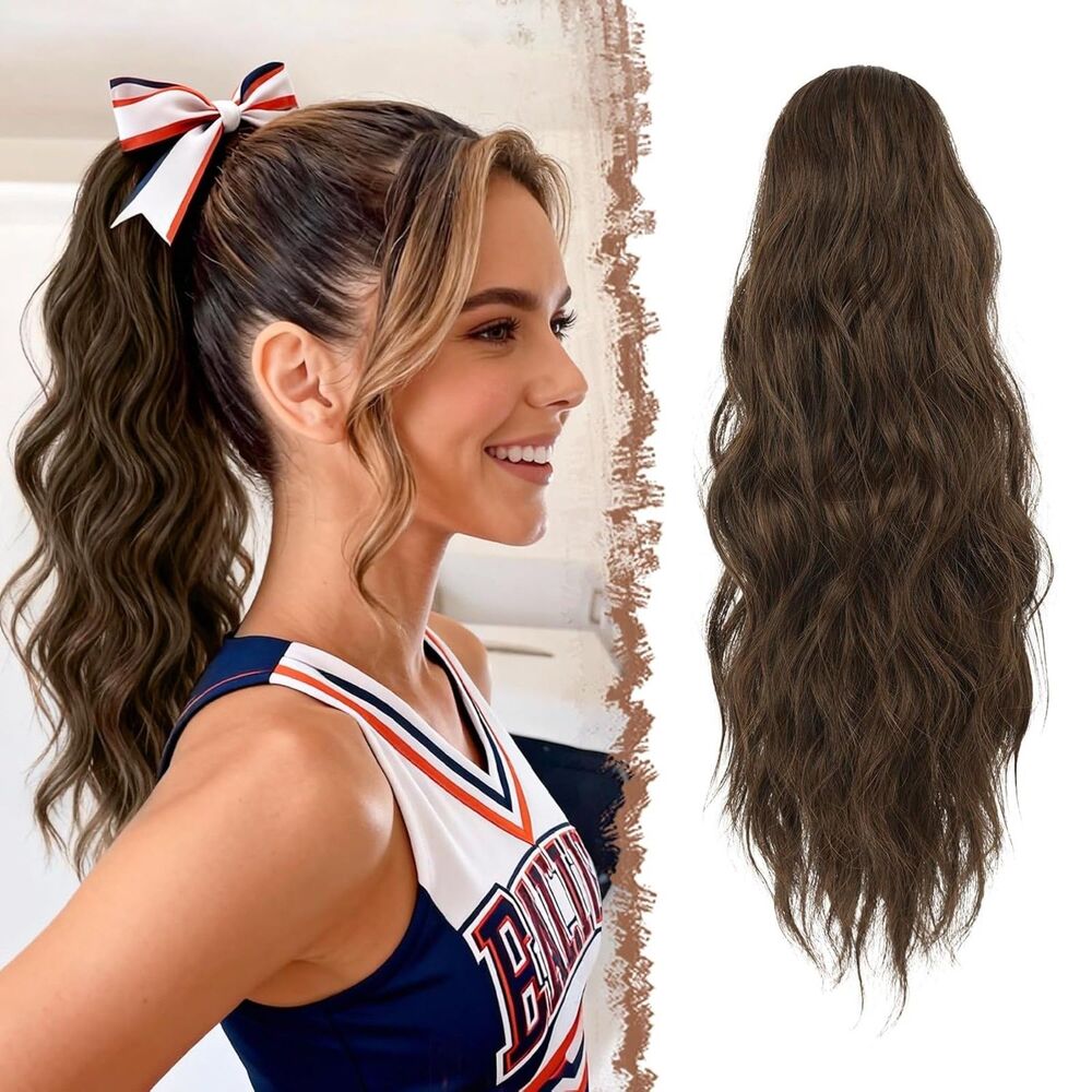 Drawstring Ponytails Hair Extension Long Curly Wavy Hair, 18C-203H003